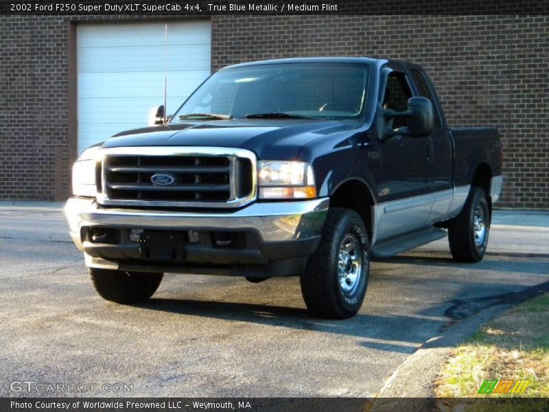 True Blue Metallic / Medium Flint 2002 Ford F250 Super Duty XLT SuperCab 4x4