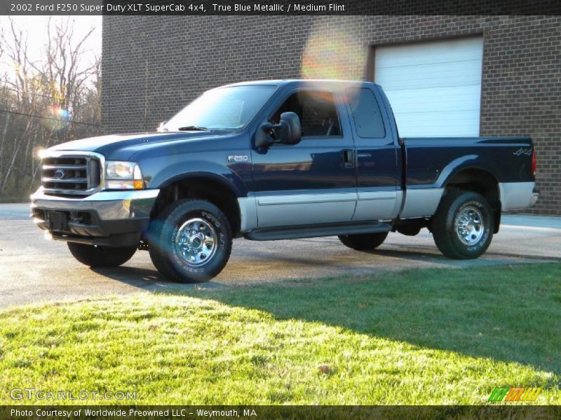 True Blue Metallic / Medium Flint 2002 Ford F250 Super Duty XLT SuperCab 4x4