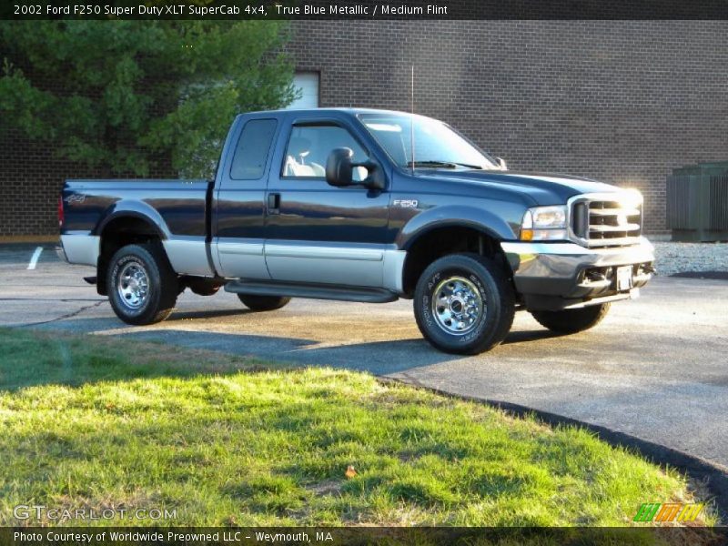 True Blue Metallic / Medium Flint 2002 Ford F250 Super Duty XLT SuperCab 4x4