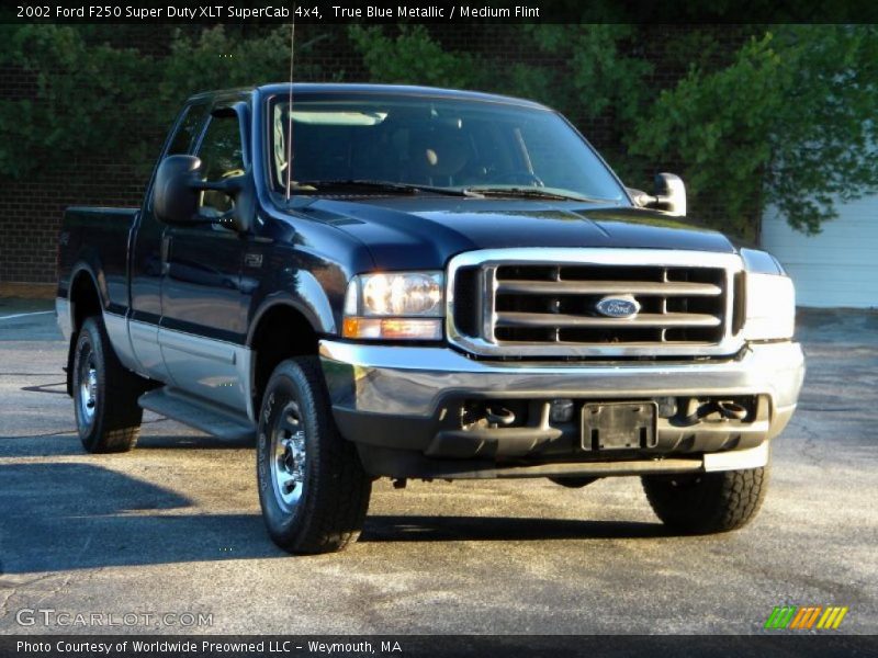True Blue Metallic / Medium Flint 2002 Ford F250 Super Duty XLT SuperCab 4x4