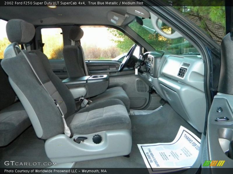 True Blue Metallic / Medium Flint 2002 Ford F250 Super Duty XLT SuperCab 4x4