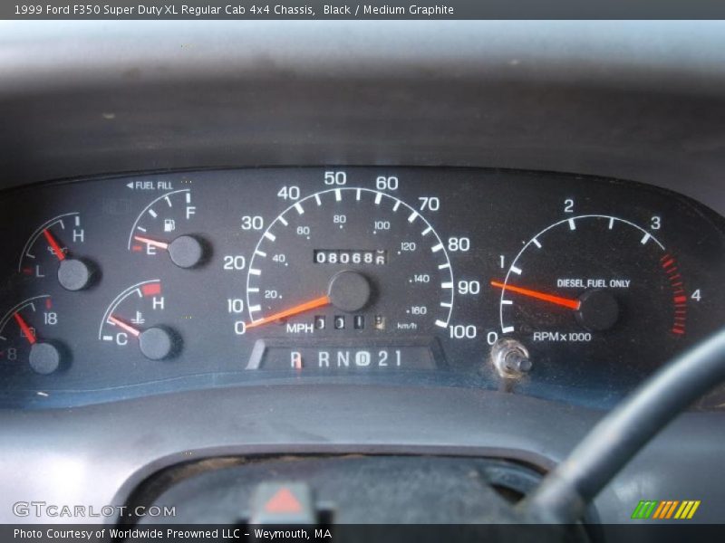 Black / Medium Graphite 1999 Ford F350 Super Duty XL Regular Cab 4x4 Chassis