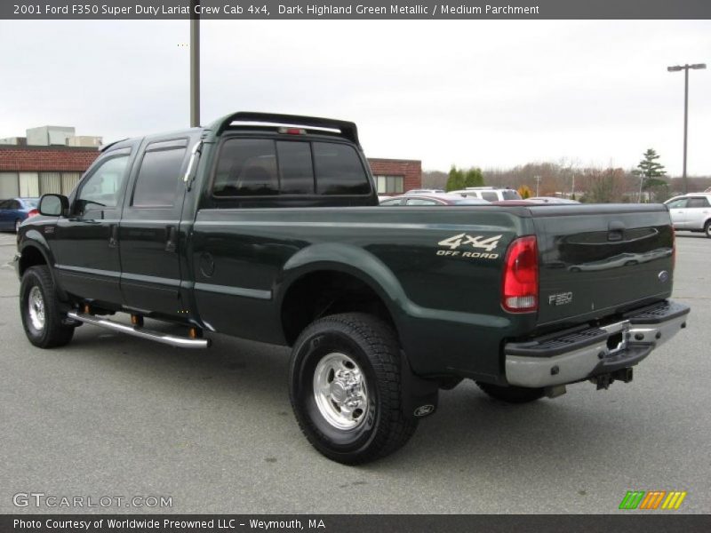 Dark Highland Green Metallic / Medium Parchment 2001 Ford F350 Super Duty Lariat Crew Cab 4x4