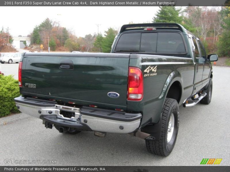 Dark Highland Green Metallic / Medium Parchment 2001 Ford F350 Super Duty Lariat Crew Cab 4x4