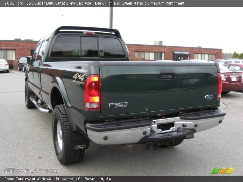 Dark Highland Green Metallic / Medium Parchment 2001 Ford F350 Super Duty Lariat Crew Cab 4x4
