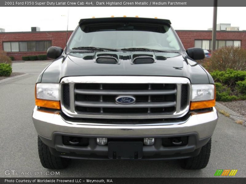 Dark Highland Green Metallic / Medium Parchment 2001 Ford F350 Super Duty Lariat Crew Cab 4x4