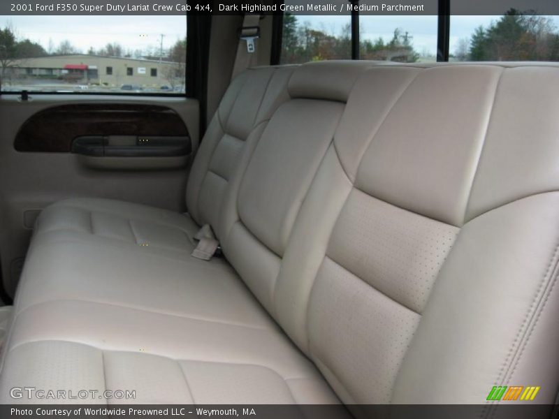Dark Highland Green Metallic / Medium Parchment 2001 Ford F350 Super Duty Lariat Crew Cab 4x4