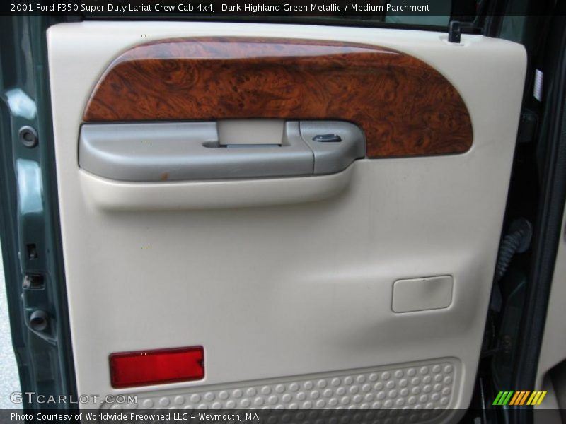 Dark Highland Green Metallic / Medium Parchment 2001 Ford F350 Super Duty Lariat Crew Cab 4x4