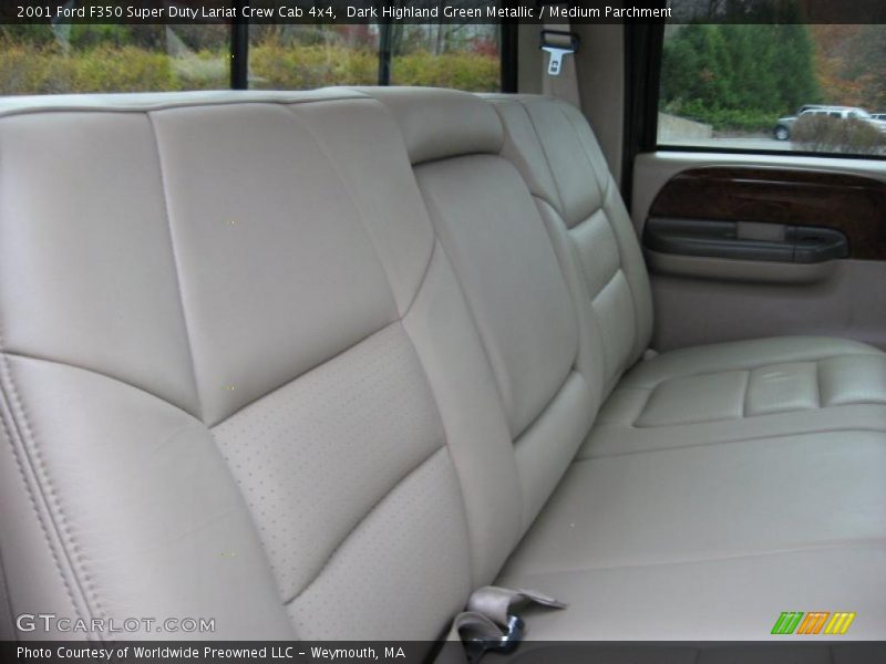 Dark Highland Green Metallic / Medium Parchment 2001 Ford F350 Super Duty Lariat Crew Cab 4x4