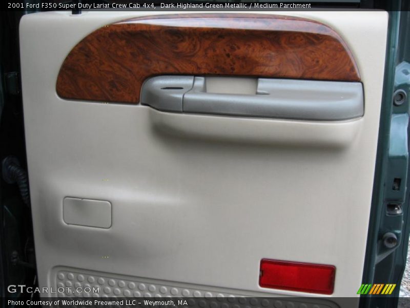 Dark Highland Green Metallic / Medium Parchment 2001 Ford F350 Super Duty Lariat Crew Cab 4x4