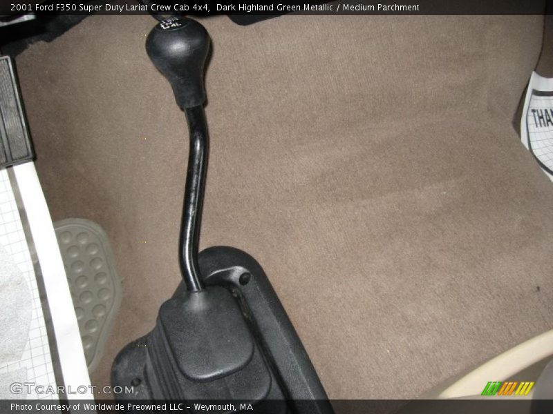 Dark Highland Green Metallic / Medium Parchment 2001 Ford F350 Super Duty Lariat Crew Cab 4x4