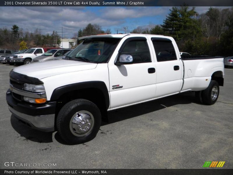 Summit White / Graphite 2001 Chevrolet Silverado 3500 LT Crew Cab 4x4 Dually