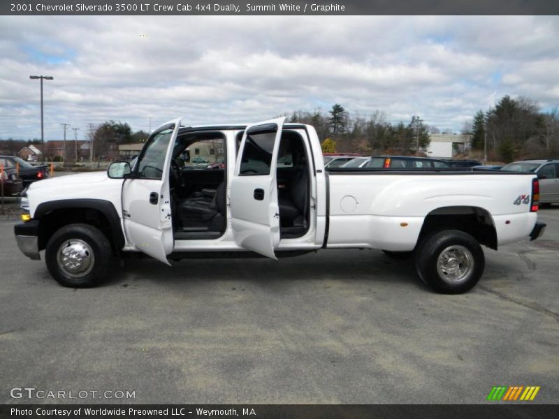 Summit White / Graphite 2001 Chevrolet Silverado 3500 LT Crew Cab 4x4 Dually