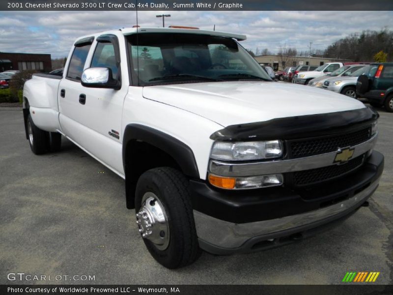 Summit White / Graphite 2001 Chevrolet Silverado 3500 LT Crew Cab 4x4 Dually