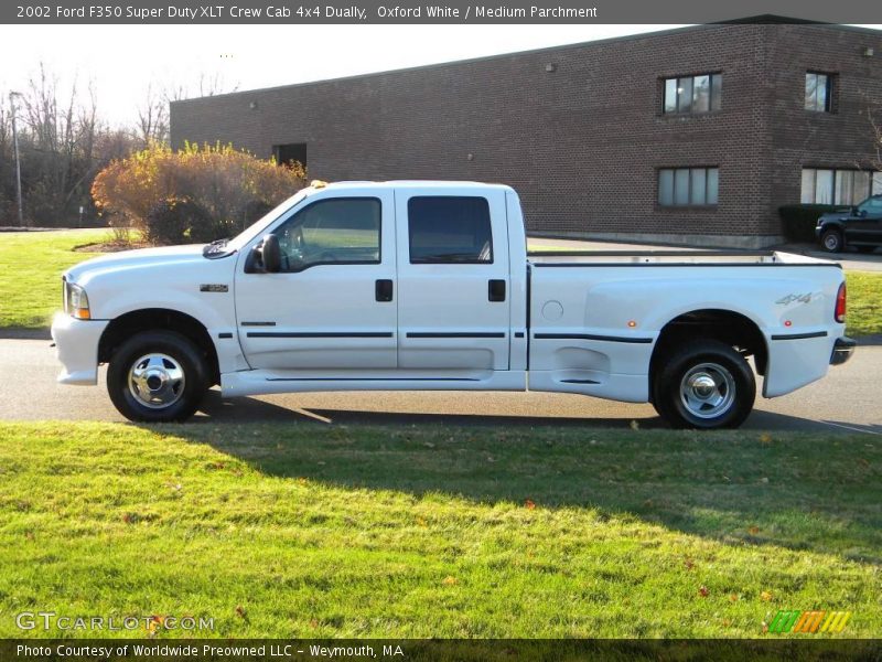Oxford White / Medium Parchment 2002 Ford F350 Super Duty XLT Crew Cab 4x4 Dually