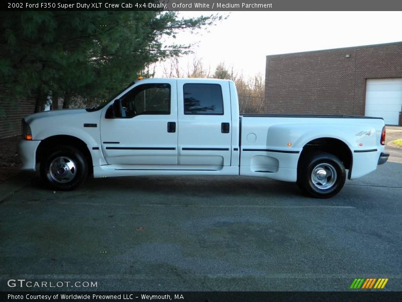 Oxford White / Medium Parchment 2002 Ford F350 Super Duty XLT Crew Cab 4x4 Dually