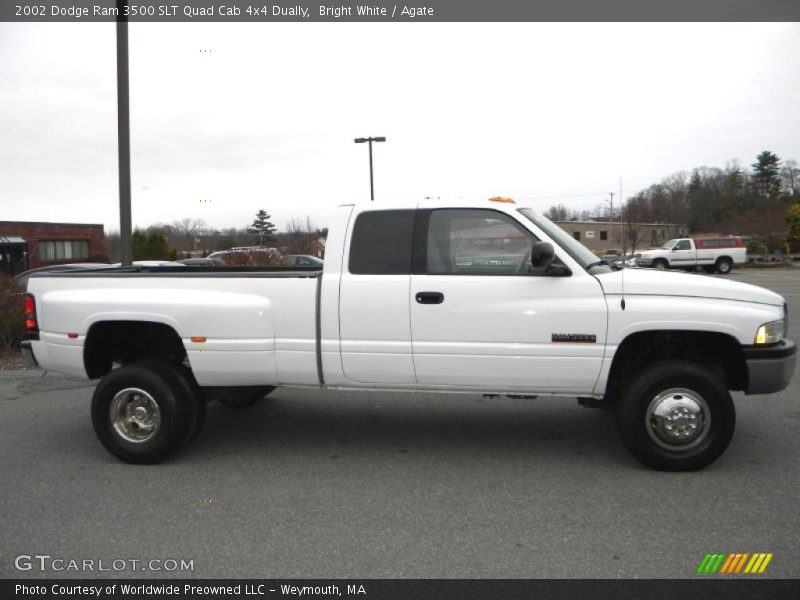 Bright White / Agate 2002 Dodge Ram 3500 SLT Quad Cab 4x4 Dually