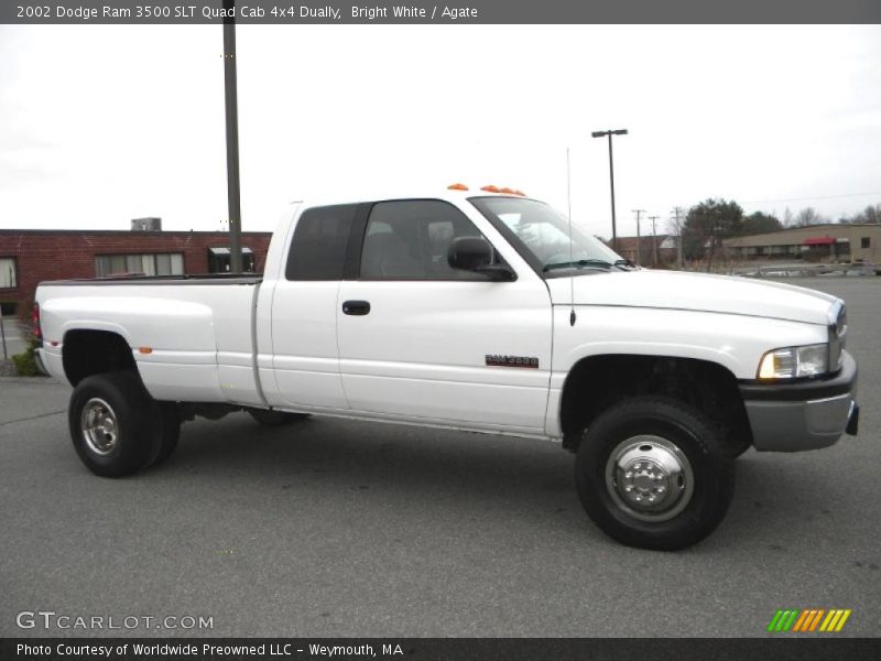 Bright White / Agate 2002 Dodge Ram 3500 SLT Quad Cab 4x4 Dually