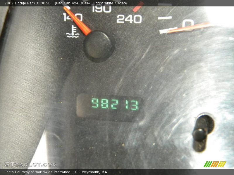 Bright White / Agate 2002 Dodge Ram 3500 SLT Quad Cab 4x4 Dually