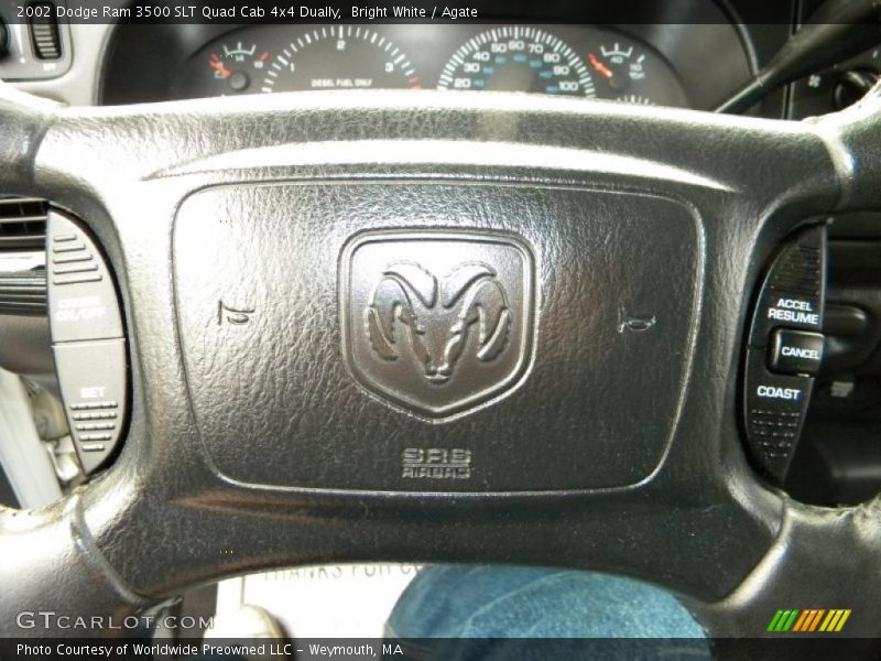 Bright White / Agate 2002 Dodge Ram 3500 SLT Quad Cab 4x4 Dually