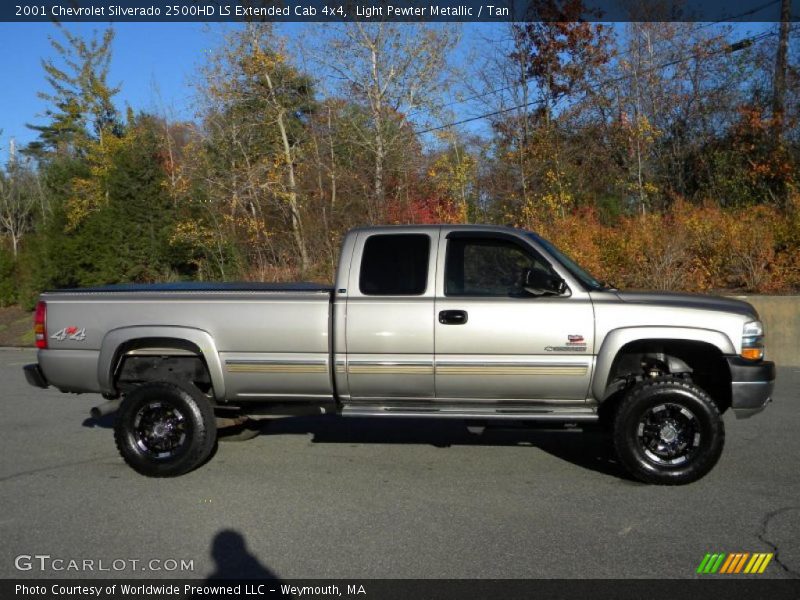 Light Pewter Metallic / Tan 2001 Chevrolet Silverado 2500HD LS Extended Cab 4x4