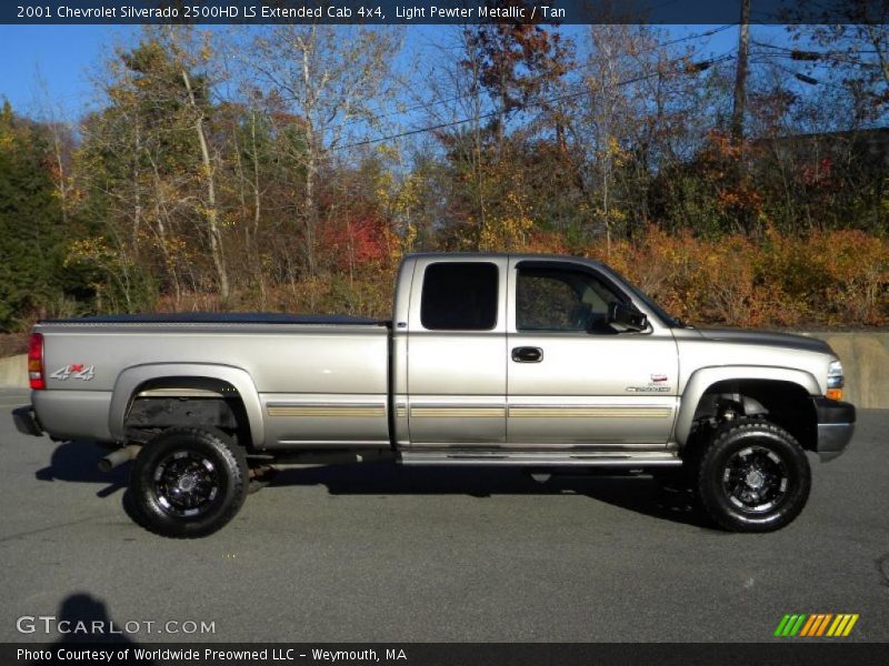 Light Pewter Metallic / Tan 2001 Chevrolet Silverado 2500HD LS Extended Cab 4x4