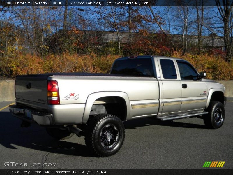 Light Pewter Metallic / Tan 2001 Chevrolet Silverado 2500HD LS Extended Cab 4x4