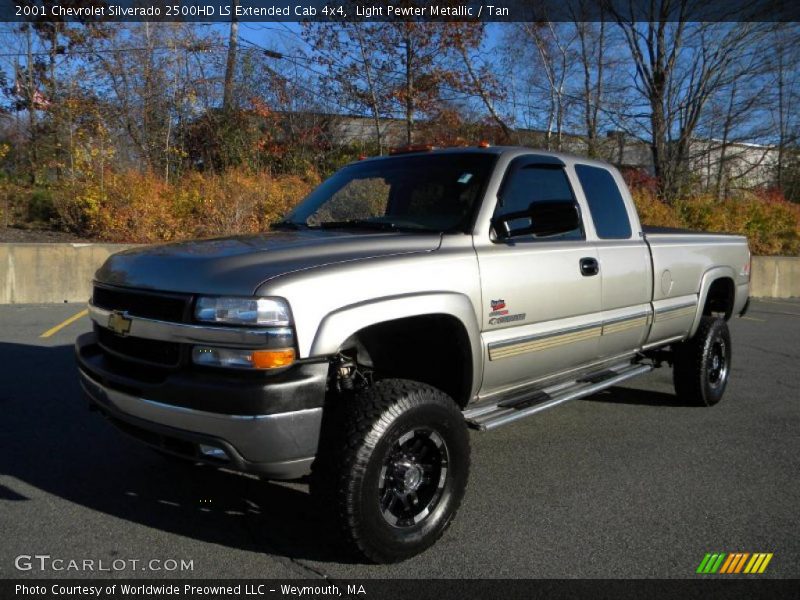 Light Pewter Metallic / Tan 2001 Chevrolet Silverado 2500HD LS Extended Cab 4x4