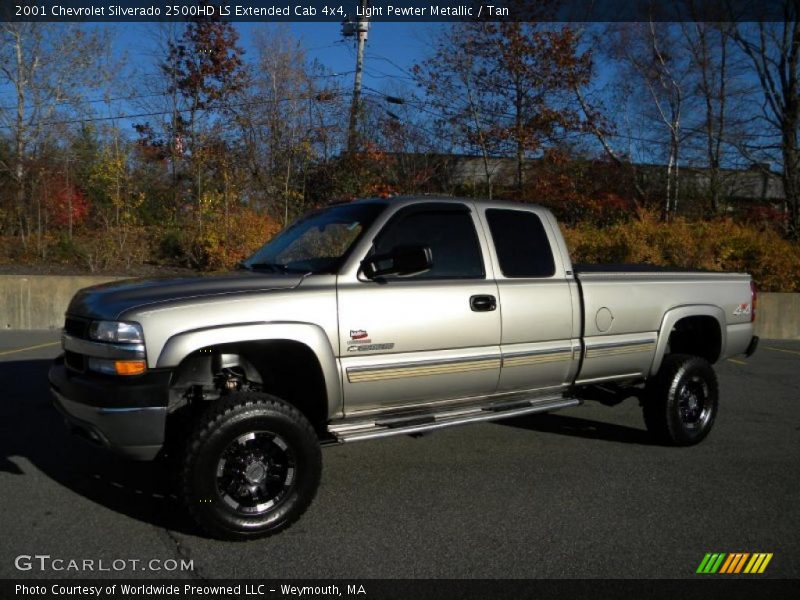 Light Pewter Metallic / Tan 2001 Chevrolet Silverado 2500HD LS Extended Cab 4x4