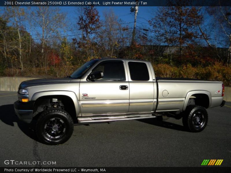 Light Pewter Metallic / Tan 2001 Chevrolet Silverado 2500HD LS Extended Cab 4x4