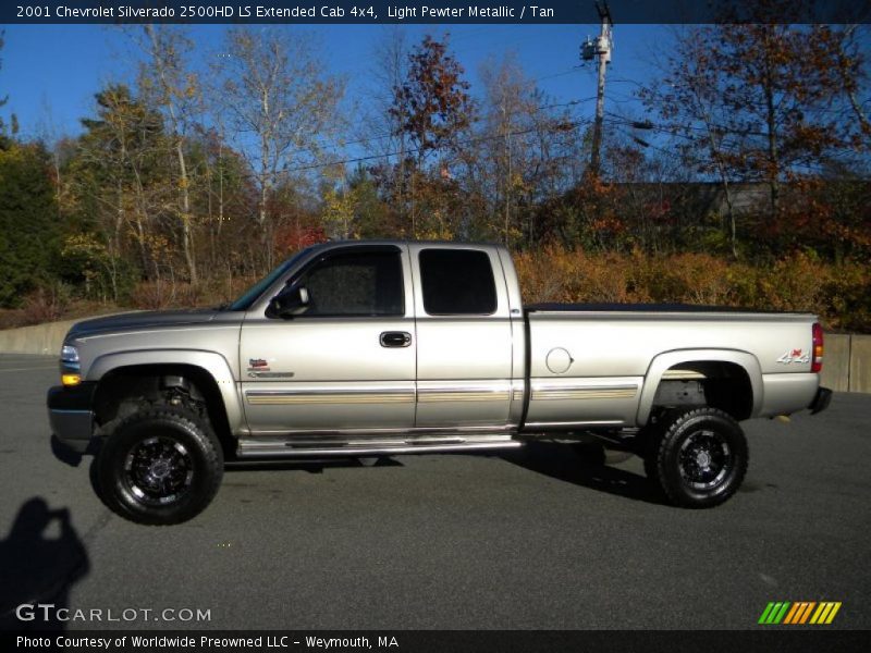 Light Pewter Metallic / Tan 2001 Chevrolet Silverado 2500HD LS Extended Cab 4x4
