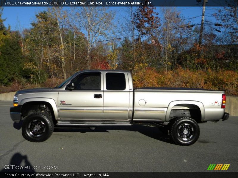 Light Pewter Metallic / Tan 2001 Chevrolet Silverado 2500HD LS Extended Cab 4x4