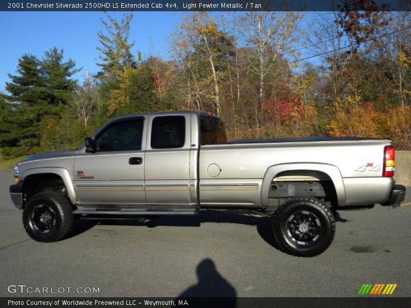 Light Pewter Metallic / Tan 2001 Chevrolet Silverado 2500HD LS Extended Cab 4x4