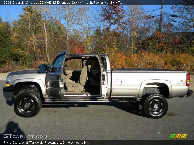 Light Pewter Metallic / Tan 2001 Chevrolet Silverado 2500HD LS Extended Cab 4x4