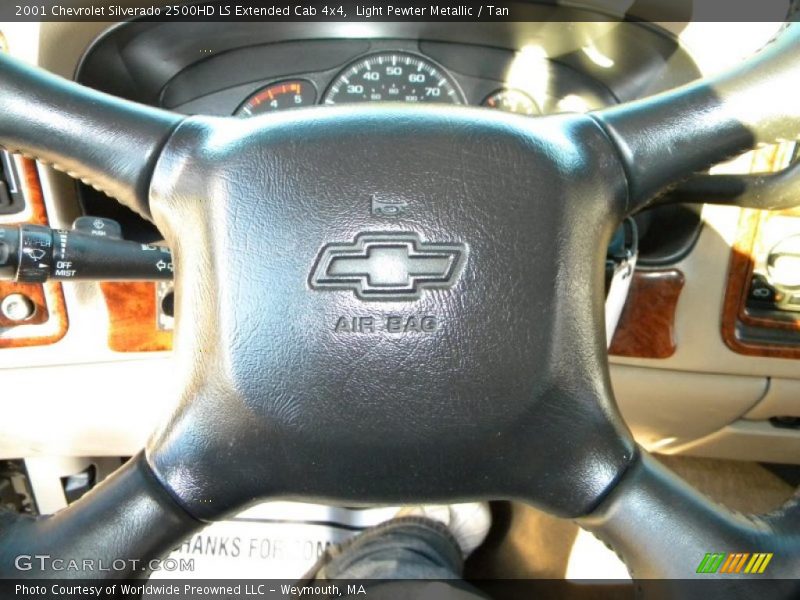 Light Pewter Metallic / Tan 2001 Chevrolet Silverado 2500HD LS Extended Cab 4x4