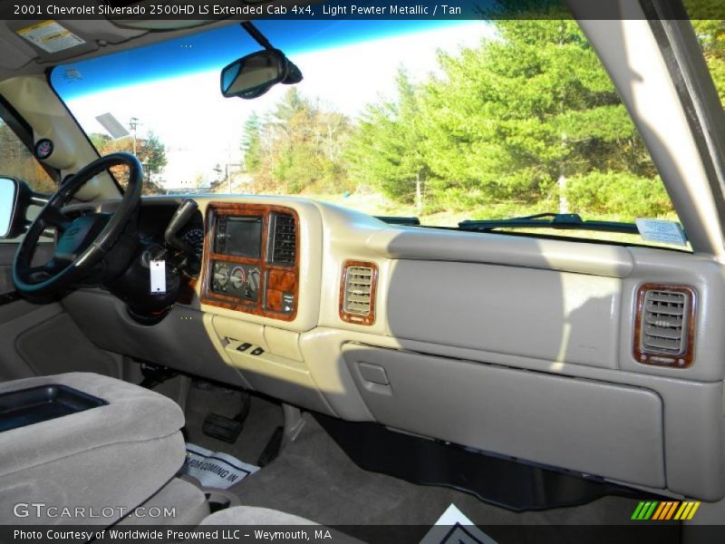 Light Pewter Metallic / Tan 2001 Chevrolet Silverado 2500HD LS Extended Cab 4x4