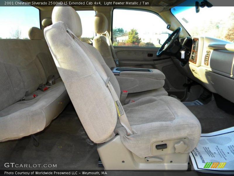 Light Pewter Metallic / Tan 2001 Chevrolet Silverado 2500HD LS Extended Cab 4x4