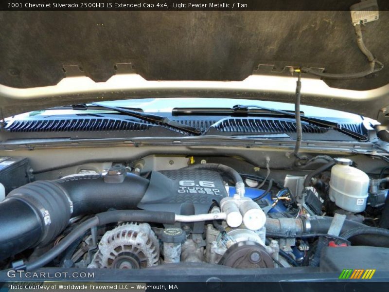 Light Pewter Metallic / Tan 2001 Chevrolet Silverado 2500HD LS Extended Cab 4x4