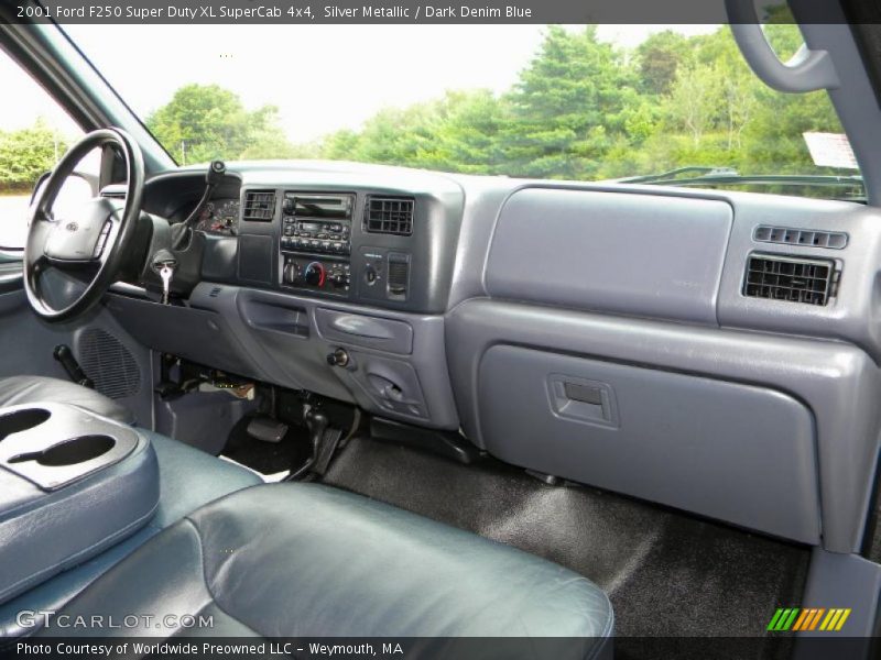  2001 F250 Super Duty XL SuperCab 4x4 Dark Denim Blue Interior