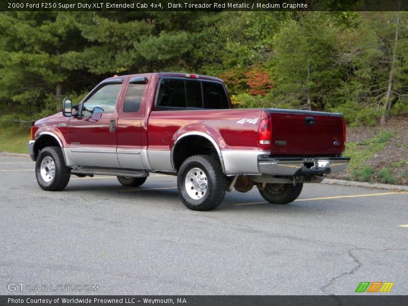 Dark Toreador Red Metallic / Medium Graphite 2000 Ford F250 Super Duty XLT Extended Cab 4x4