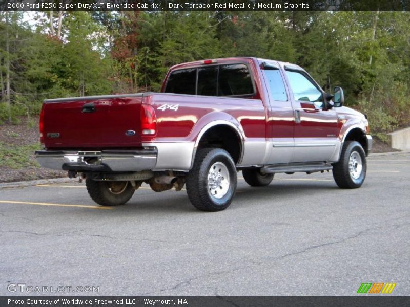 Dark Toreador Red Metallic / Medium Graphite 2000 Ford F250 Super Duty XLT Extended Cab 4x4