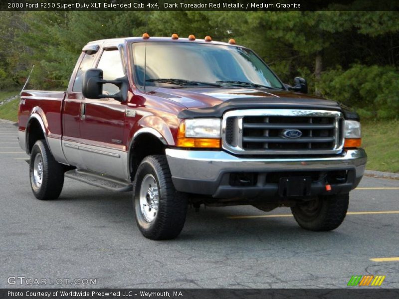 Dark Toreador Red Metallic / Medium Graphite 2000 Ford F250 Super Duty XLT Extended Cab 4x4