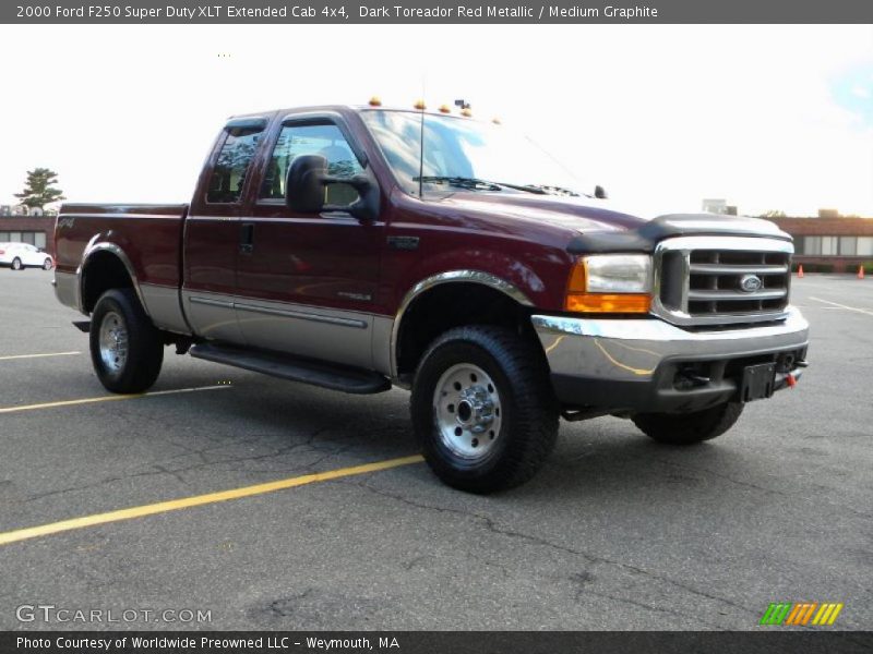 Dark Toreador Red Metallic / Medium Graphite 2000 Ford F250 Super Duty XLT Extended Cab 4x4