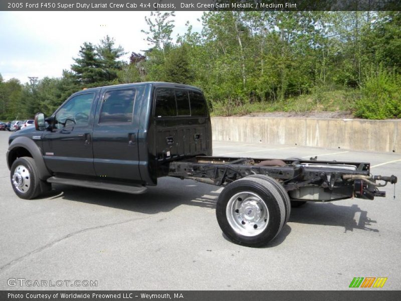 Dark Green Satin Metallic / Medium Flint 2005 Ford F450 Super Duty Lariat Crew Cab 4x4 Chassis