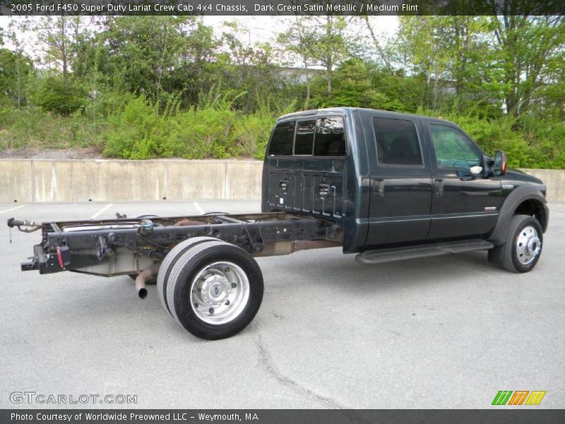Dark Green Satin Metallic / Medium Flint 2005 Ford F450 Super Duty Lariat Crew Cab 4x4 Chassis