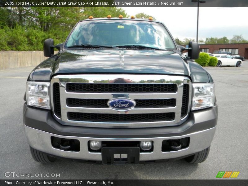 Dark Green Satin Metallic / Medium Flint 2005 Ford F450 Super Duty Lariat Crew Cab 4x4 Chassis