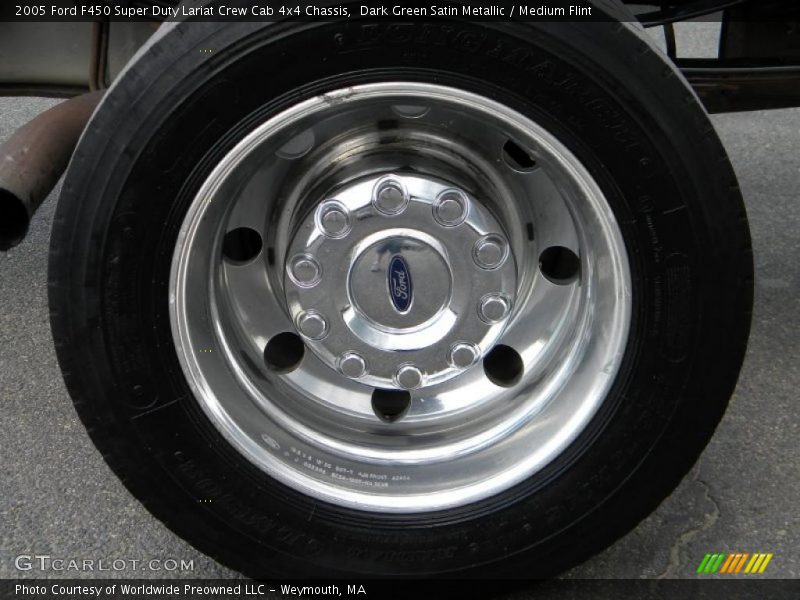 Dark Green Satin Metallic / Medium Flint 2005 Ford F450 Super Duty Lariat Crew Cab 4x4 Chassis