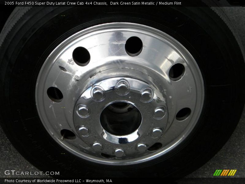 Dark Green Satin Metallic / Medium Flint 2005 Ford F450 Super Duty Lariat Crew Cab 4x4 Chassis