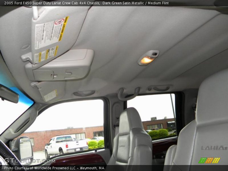 Dark Green Satin Metallic / Medium Flint 2005 Ford F450 Super Duty Lariat Crew Cab 4x4 Chassis
