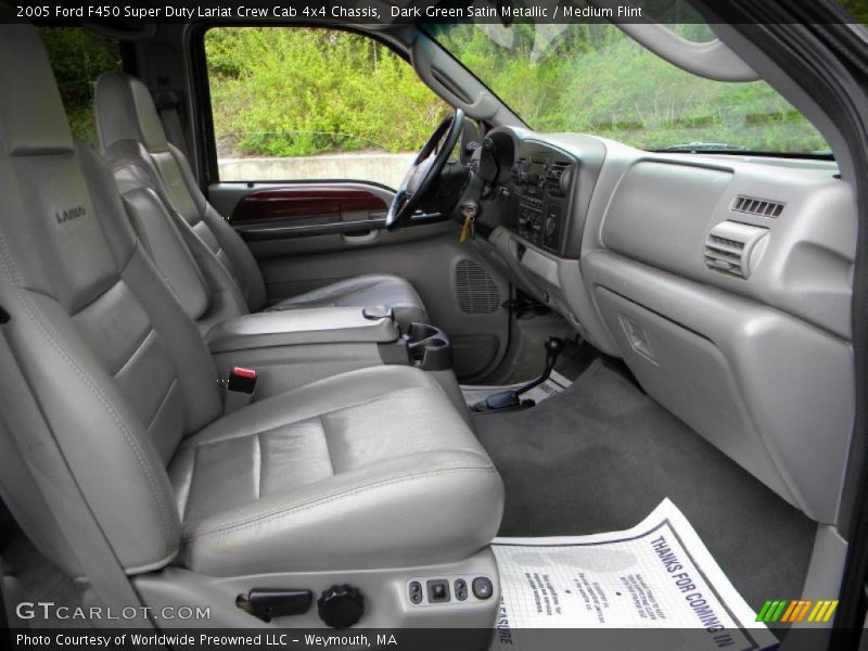 Dark Green Satin Metallic / Medium Flint 2005 Ford F450 Super Duty Lariat Crew Cab 4x4 Chassis